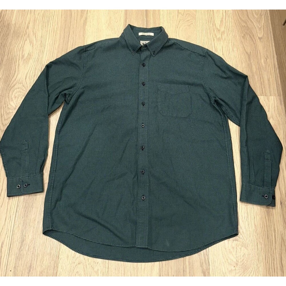 LL Bean Mens Wicked Good Flannel Shirt Traditional Fit Houndstooth Large Tall
